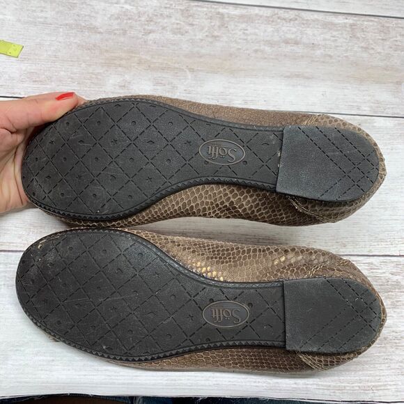 Sofft Womens Size 7.5M Ballet Flats Shoes Snake Print Leather Comfort Casual - Picture 4 of 10